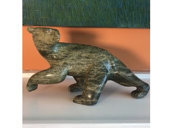 A Carved Stone Bear Sculpture - Inuit - Iqaluit