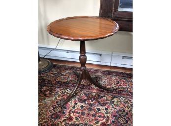 Lovely Vintage 1930 - 1940 Mahogany Pie Crust Table - Very Nice Table - Brass Paw Feet - Tripod Base