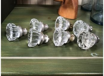 Group Lot Of Seven (7) Vintage Glass Doorknobs - Usually Sell For $25 Each At Salvage Stores / Online