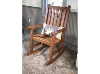 VERY Well Made VERY Heavy Wood Rocker / Rocking Chair - Made From Teak ? - Overall GREAT Chair - Nice Piece