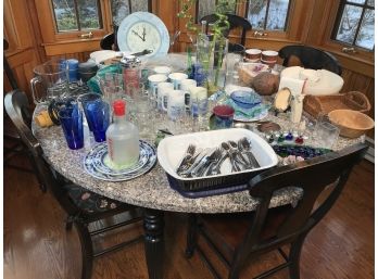 HUGE LOT Assorted Kitchenware / Entertainment Items - Glassware - Barware - Dishes - Kitchen Gadgets & MORE !