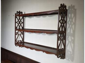 Lovlly Vintage 1930s - 1940s Mahogany What Not Shelf - Lyre Sides - Very Nice To Display Your Collectibles