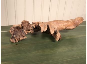 Wonderful Vintage Wooden Folk Art Carved Lizard - Made From Root Or Burl Wood - Very Interesting Piece
