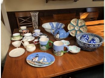 30 Plus Piece Lot Of Better China - Wedgwood - Belleek -  Limoges Oyster Dish - Roseanne Henning ALL ONE LOT !