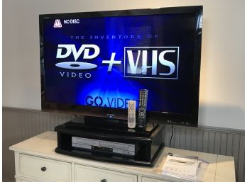 Amazing Home Video Package - Like New SHARP Aquos 46' LCD TV  GO VIDEO Unit DVD & VHS & Swivel Stand WOW !