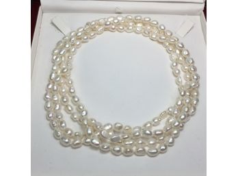 Fantastic SUPER LONG Genuine Cultured Baroque Pearl Necklace - 64' YES Over 5 FEET ! - Fantastic Piece