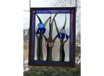 Wonderful Artisan Hand Made Stained Glass Piece - Made By J C ARTWORKS In Branford, CT - Very Pretty Piece