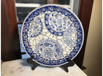 Fabulous $265 GUILD MASTER Large Platter / Tray - Made With China Fragments -Beautiful Piece - Very Well Done