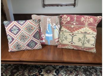 Lot Of Three (3) Decorator Accent Pillows - Including Chandler Corners Pillow - All In Great Condition !