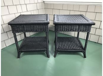 Very Nice Square Vintage Style Wicker Tables - Good Quality - Use Anywhere - Can't Have Too Many Tables