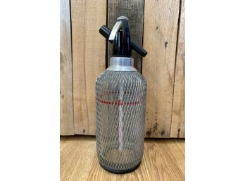 Vintage ISI Seltzer Bottle Glass & Wire Mesh