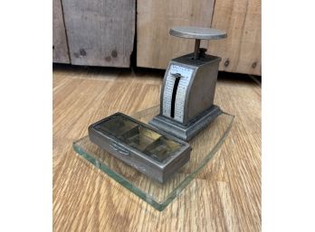 Antique Stamp Scale With Stamp Box