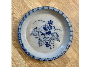 Handmade Signed Stoneware Strawberry Plate
