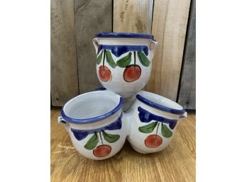 Redware Hand Painted Cluster Planter