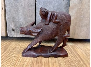 Carved Wood Water Buffalo Figurine