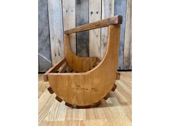 Vintage Handmade Wood Basket