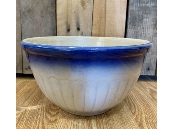 Antique Blue Rim Stoneware Mixing Bowl