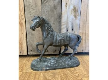 Antique Pot Metal Horse Statue