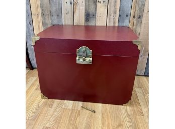 Steel And Brass Box With Lock And Attachable Wheels