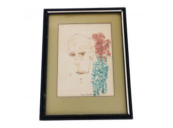 Beautiful Art Piece - Signed Yanni Posnakoff - Titled  Portart Of Flowers.