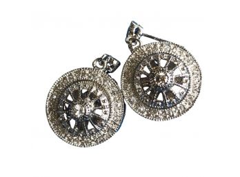 One Pair Of Silver Plated Spinner Set - Appraised