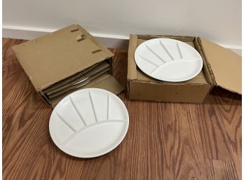 Set Of 8 Mid Century Modern Fondue Plates