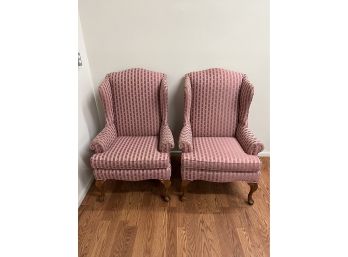 Pair Of Comfortable Sam Moore Upholstered Accent Chairs
