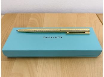 Tiffany & Co. West Germany Gold Tone Ballpoint Pen In Original Box