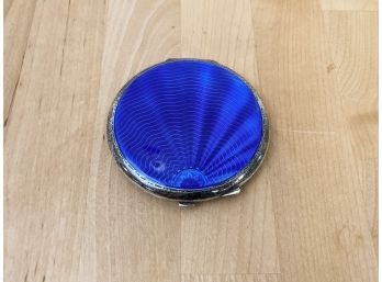 Vintage Turner & Simpson Sterling Silver Guilloche Enamel Compact