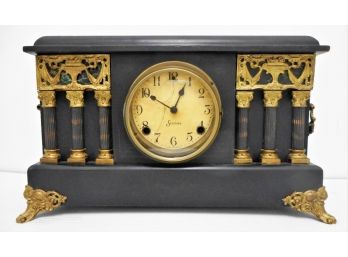 Antique Working Sessions 8 Day Six Pillar Column Mantle Clock