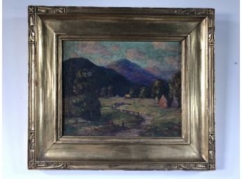 Lovely Antique Oil On Board By Listed NYS Artist Ellen Ozanne In SIGNED Period Newcomb - Macklin Frame - Wow !