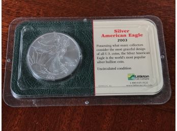 Beautiful 2003 Silver Eagle / Walking Liberty Silver Dollar - One Ounce Silver Coin - Looks Untouched