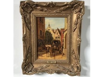 Interesting Vintage ? Antique ? Oil On Board By HENRI FESCHOTTE (1854-1930) Painting Not Sure If Old Or New