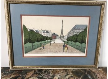 Fabulous Antique Signed / Numbered EIFFEL TOWER Print By GUILLARD - 253/275 - Fantastic Vintage Piece