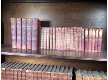 Group Lot Of Antique Leather / Leather Style Books - You Get 26 Books Some Dated 1902 & 1915 - 1923 - Great !