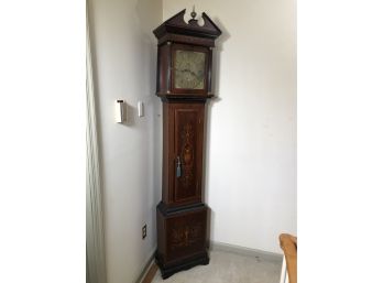 Wonderful Antique Grandfather Clock By D NICHOLAS - West Haptry - Inlaid - Nice Size - Interesting Old Clock