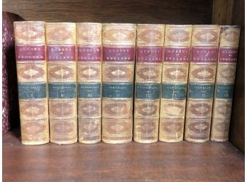 Set Of 8 Beautifdul Leather Bound Books QUEES OF ENGLAND - Alice Strickland - 1871 - Very Nice Looking Set -