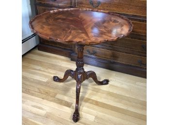 Fabulous Vintage / Antique Tilt Top Piecrust Table - Beautiful Flame Mahogany - VERY NICE TABLE - Very Solid