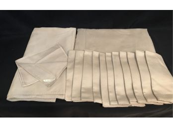 Two Tablecloths By Ralph Lauren Plus 12 Coordinating Napkins