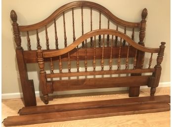 Vintage Queen Size Wooden Bed Frame With Slats - 64'L
