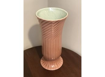 Vintage Large Red Wing Art Deco Pink Pottery Vase - Marked Red Wing USA M4526 - 14'H
