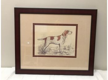 Hunting Dogs Griffon By Andres Collot  - Double Matted Print In Wooden Frame - Dog Lovers!