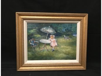 'the Party's Over' Oil On Canvas Giltwood Framed Painting - Unsigned  16'L X 13'H