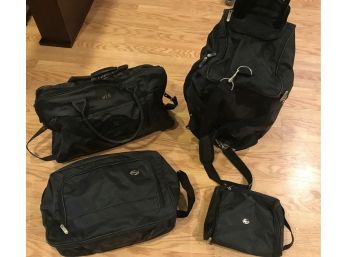 4PC Luggage Lot - 3PC New American Tourister Nylon Luggage Set Plus An Extra Leather Tote-bag