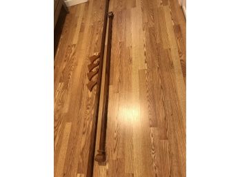 Wooden Curtain Rods With 4 Rod Supports - Red Cherry - 101' And 68'