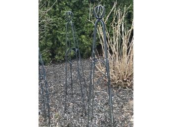 Trio Of Obelisk And Garden Accessories - 35 To 38' Tall