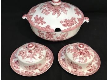 Made In England Soup Tureen With Two Covered Cheese Dishes