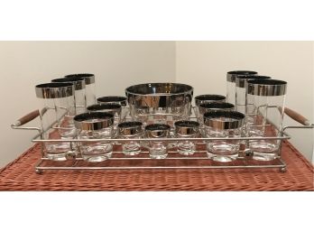 1950s Traveling Bar Glassware Set - 20pc Set - All Original - THE REAL DEAL