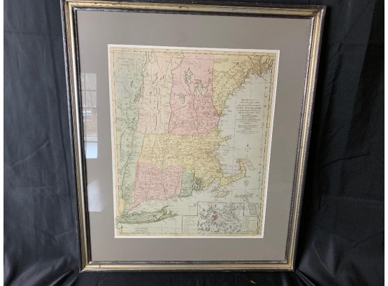Framed Print Of Map Of New England - Circa 1780