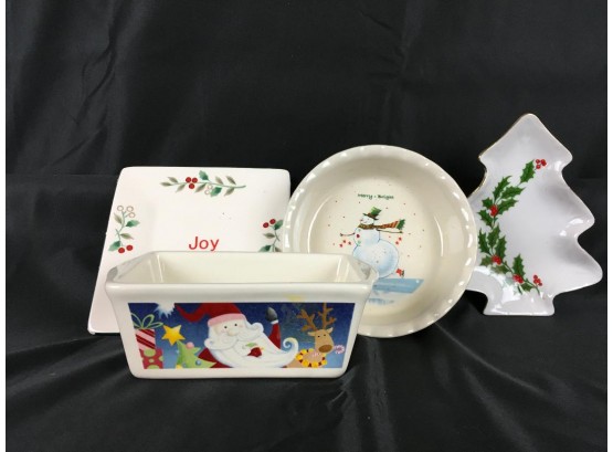 Christmas Themed Service Pieces - Nantucket And Pfaltzgraff